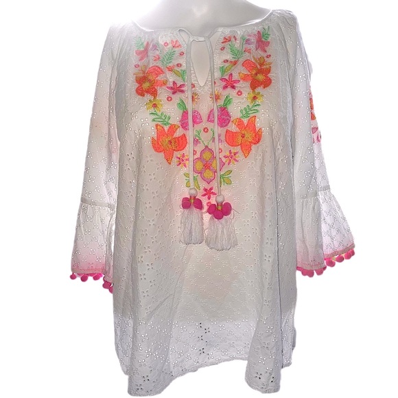 Lilly Pulitzer Morgain White Embroidered Eyelet Top Size XS NWT - Picture 4 of 12